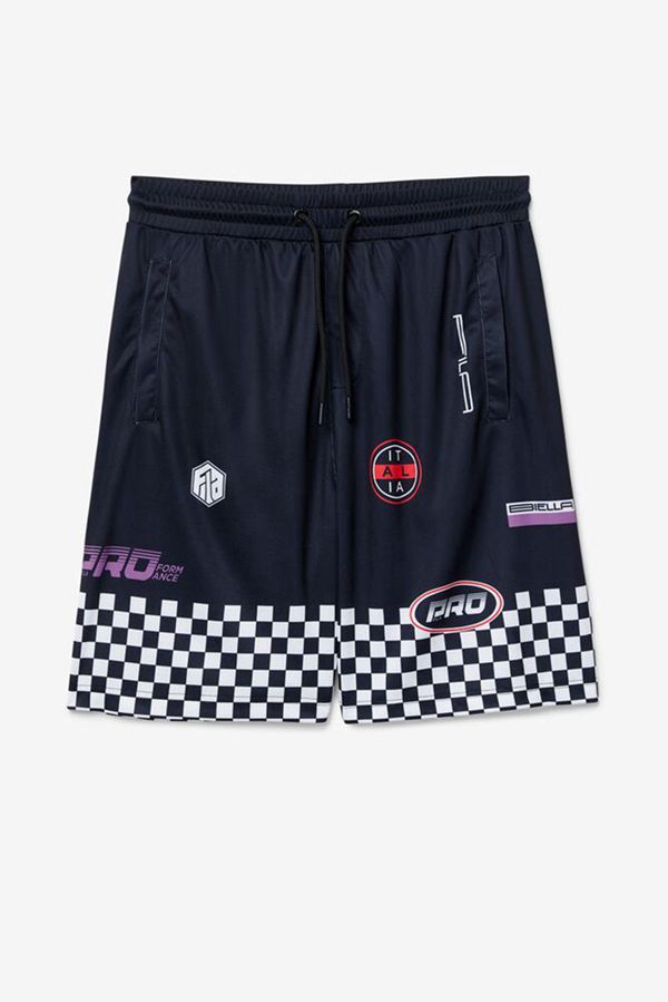 Fila Exzone Checkered Men's Shorts - Black,NZ 460-48056